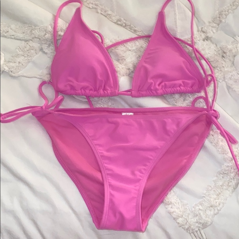 Hot Pink Triangle Bikini